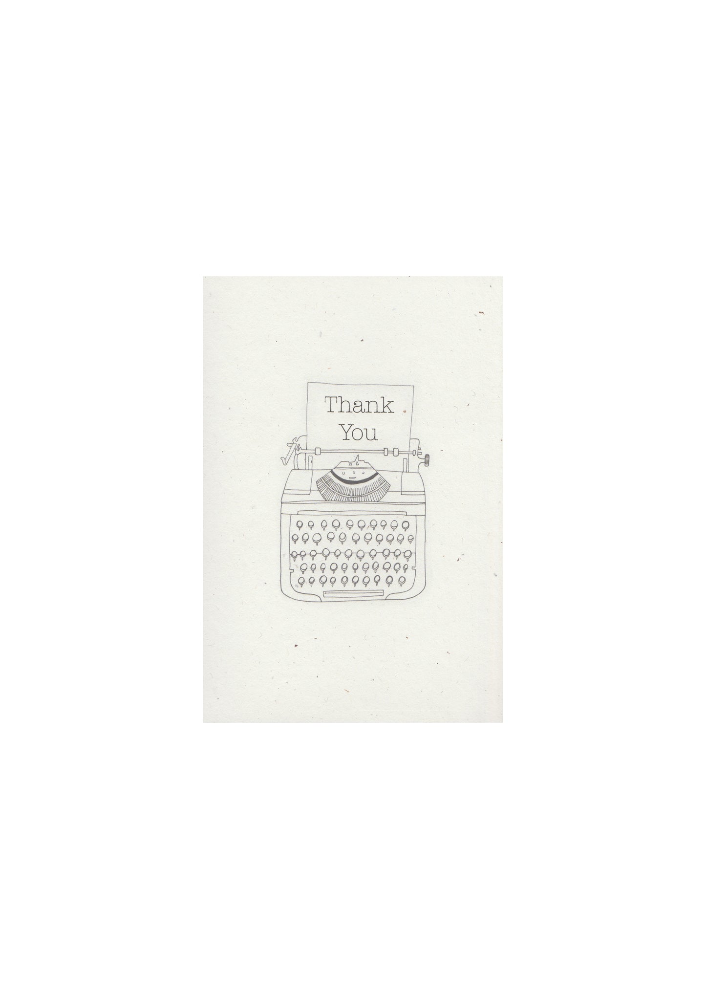 Thank you typewriter card