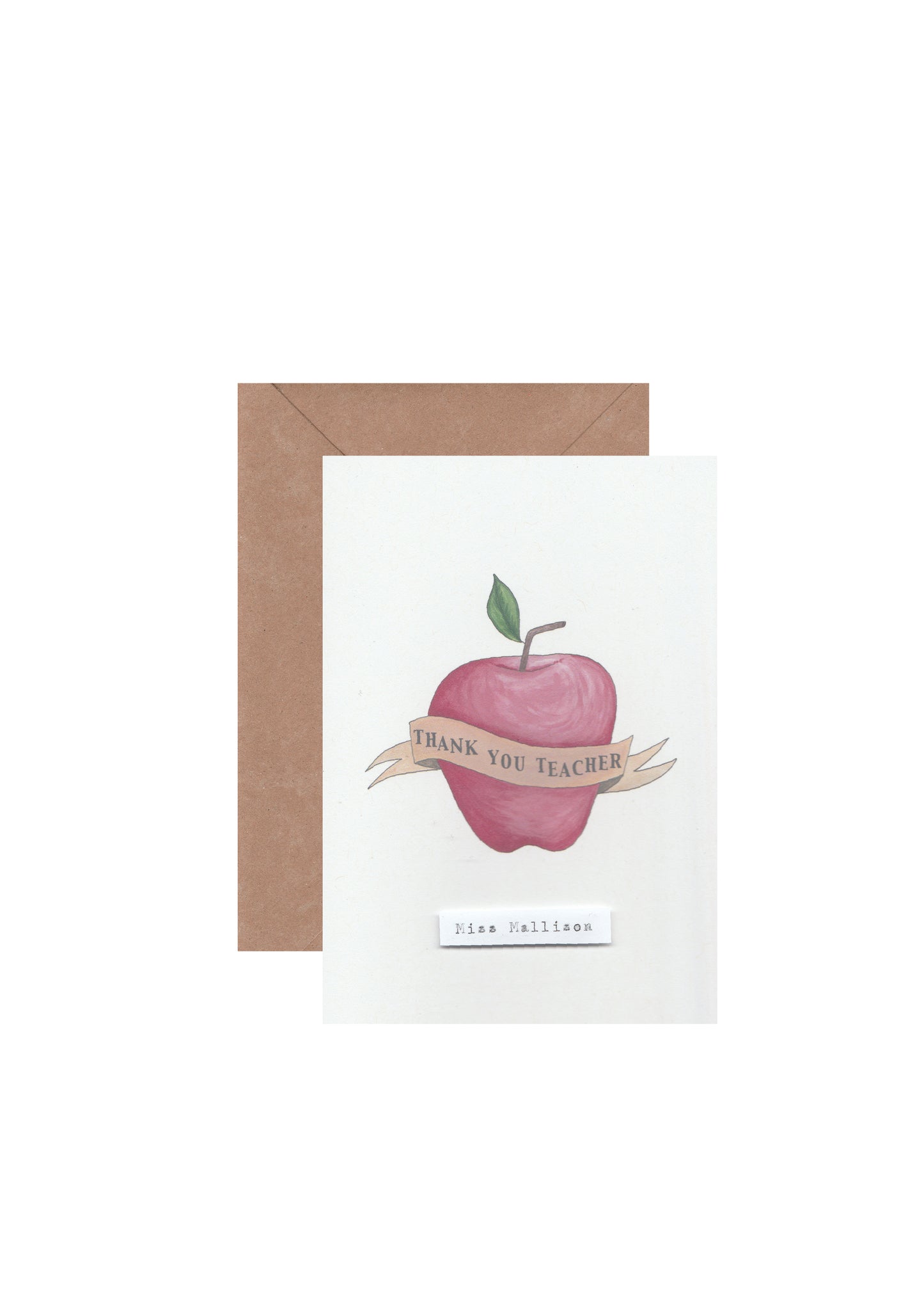 Personalised thank you teacher card