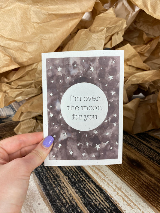 I'm over the moon card