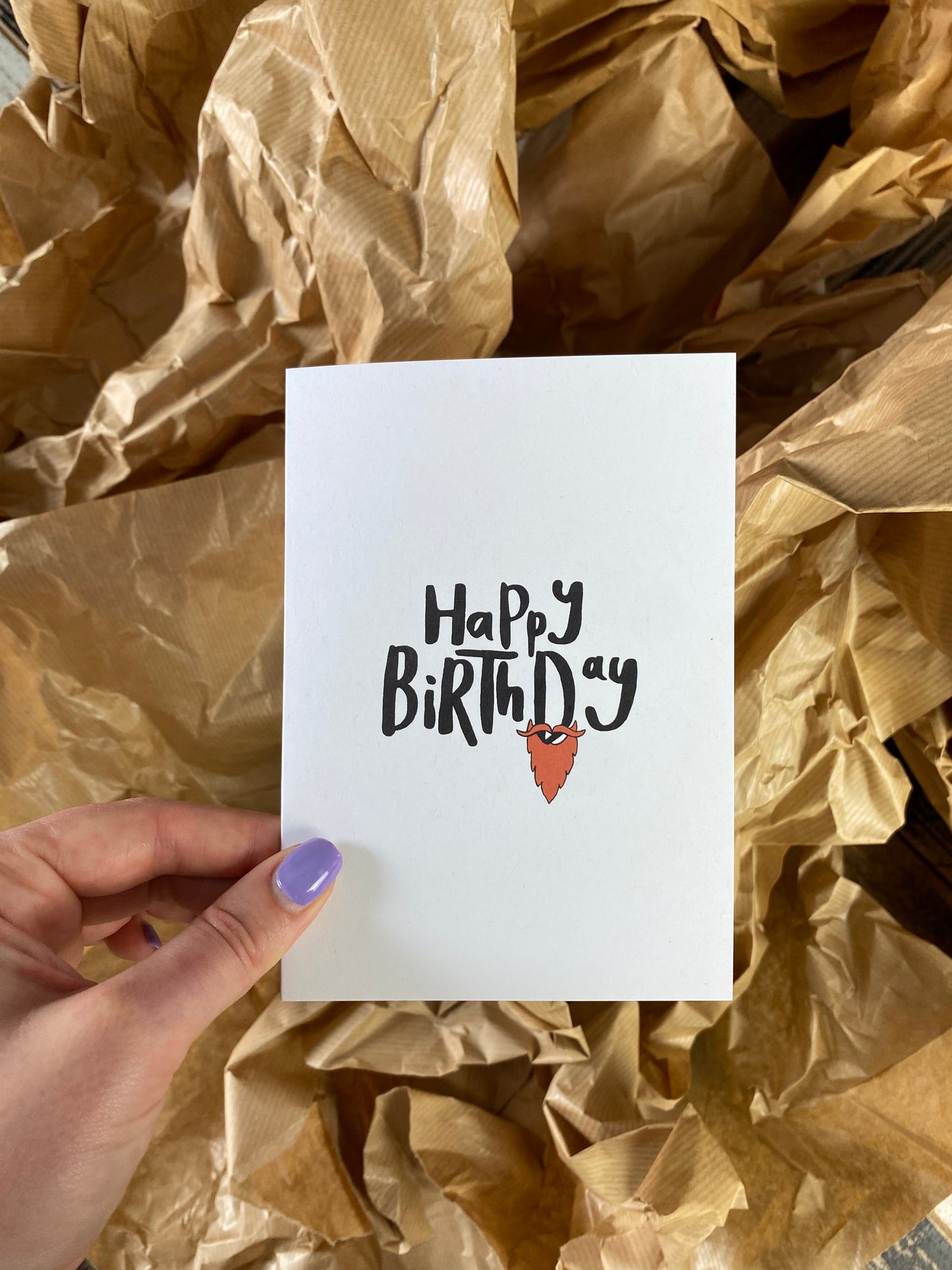 Personalised birthday beard card