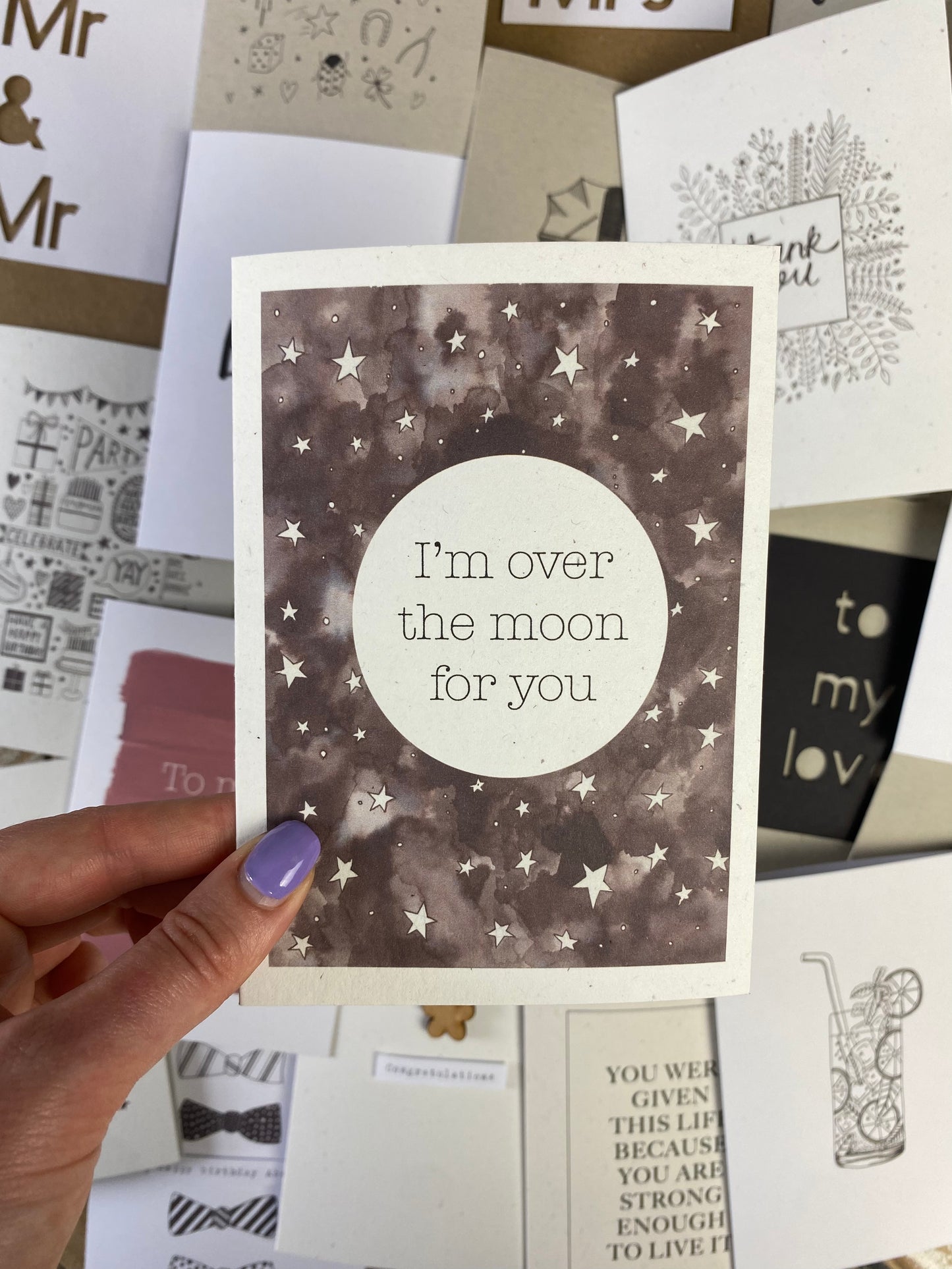 I'm over the moon card